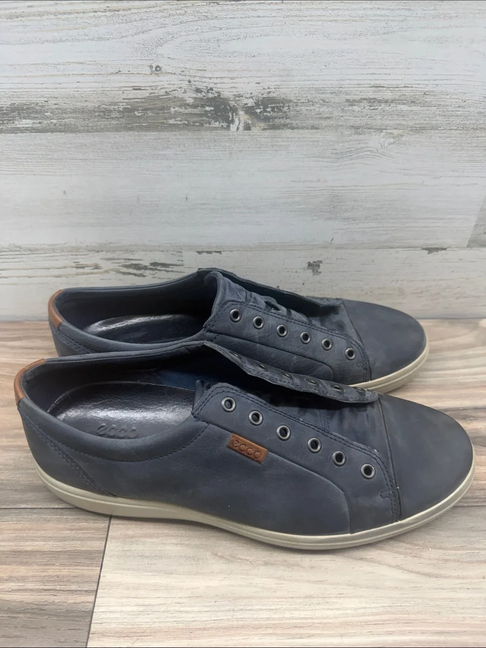 ECCO Navy Blue Men's SOFT 7 SHOE size - 45 US Size 11 160.00) No Laces